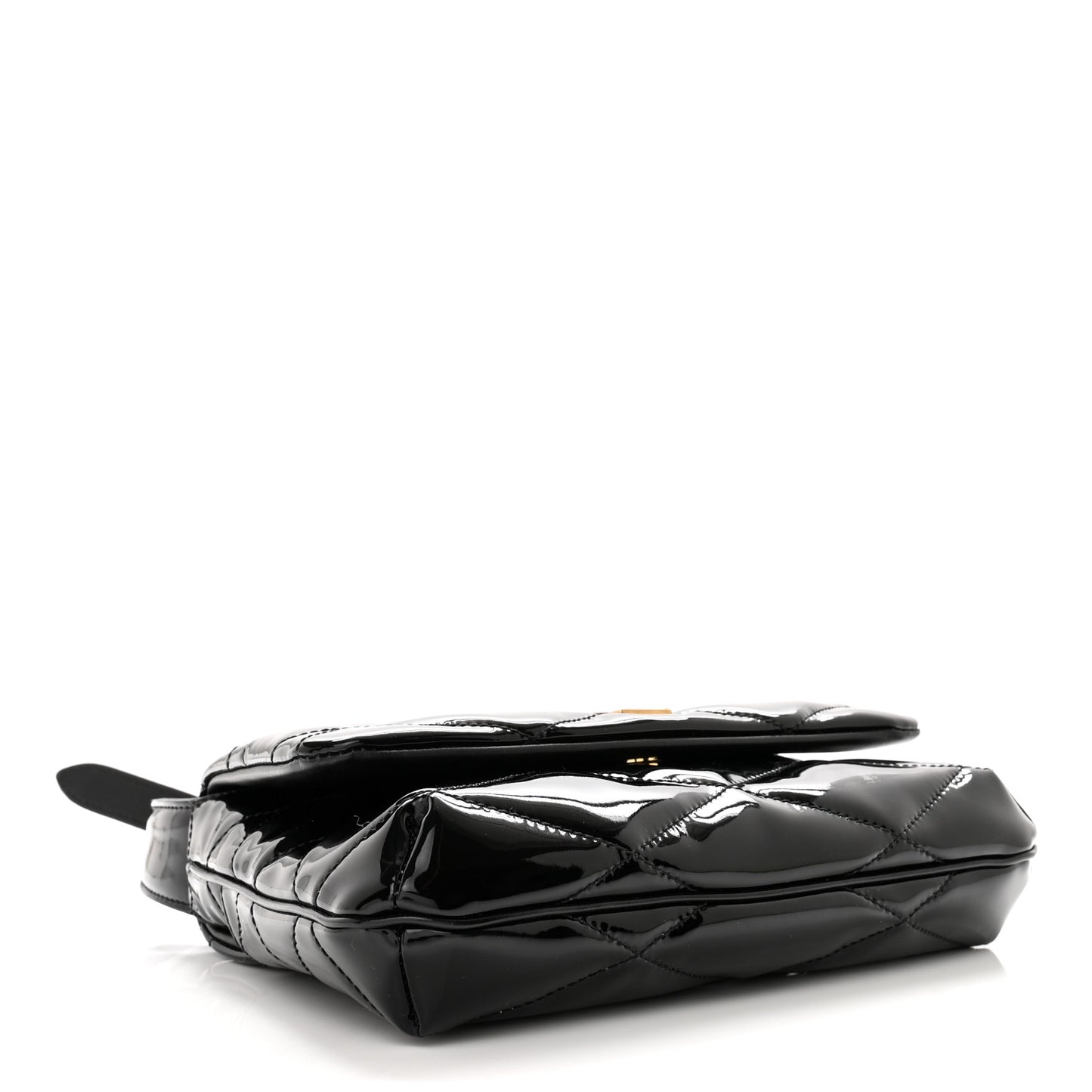 SAINT LAURENT Patent Quilted Le 57 Diamond Shoulder Bag Black
