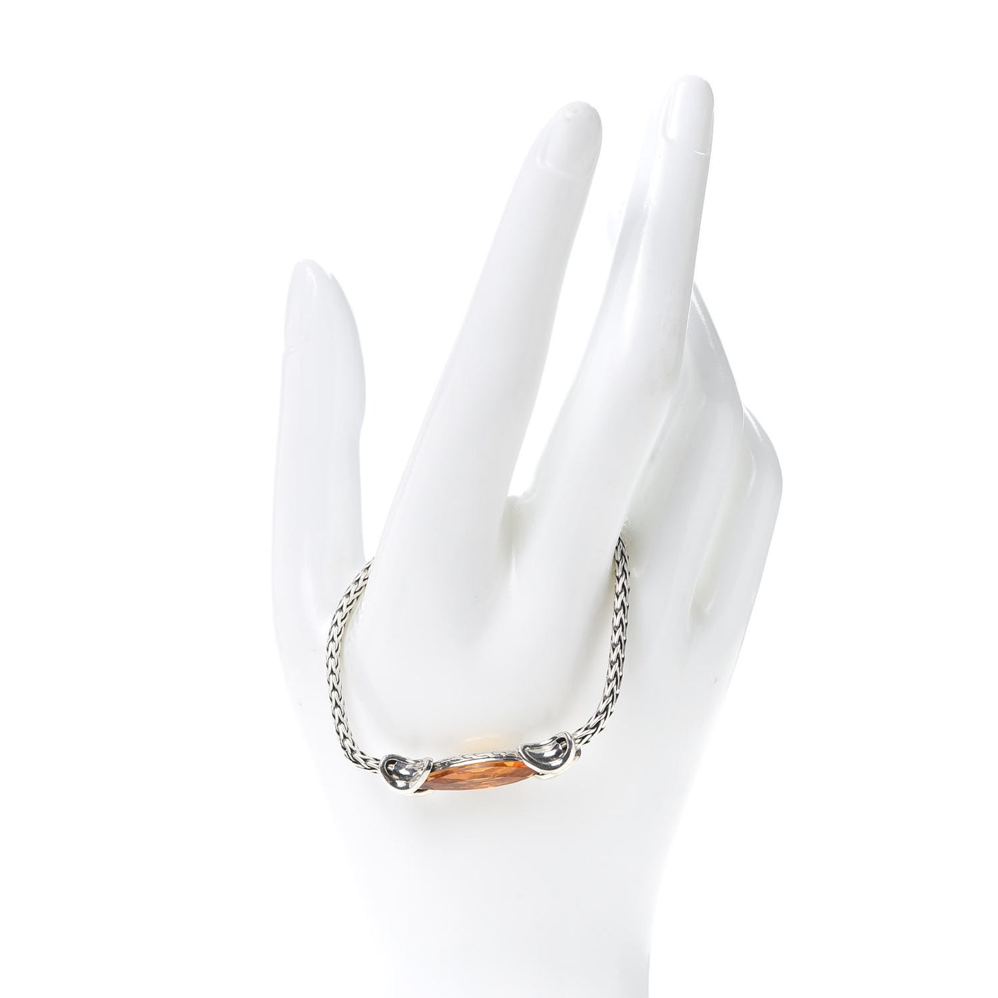 Sterling Silver Citrine Asli Classic Chain Link Station Bracelet