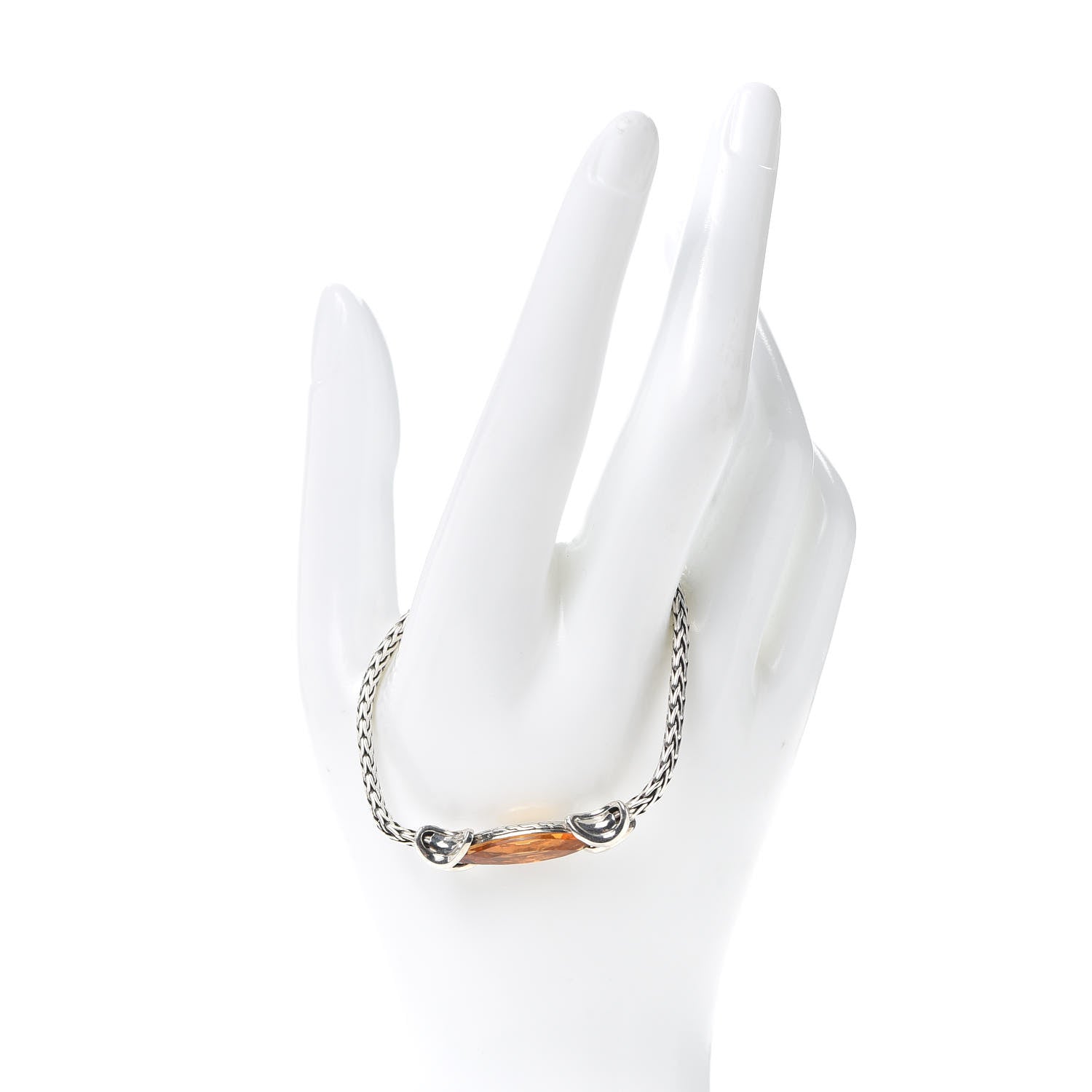 John Hardy Sterling Silver Citrine Asli Classic Chain Link Station Bracelet 2 of 5
