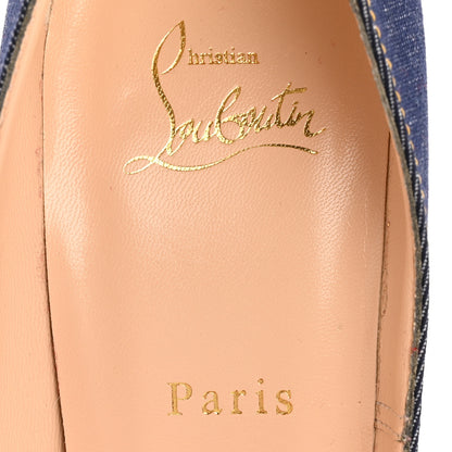 Christian Louboutin Denim Jazz Calf So Kate 120 Pumps 40 Blue White 8 of 10
