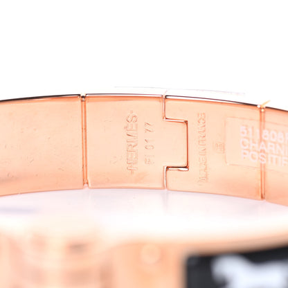 Hermes Enamel Printed Charniere Couvertures Nouvelles Narrow Hinged Bracelet S Positif Negatif 4 of 6