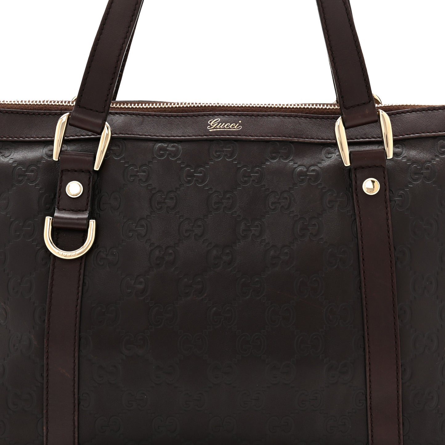 Guccissima Medium Abbey Tote Dark Brown