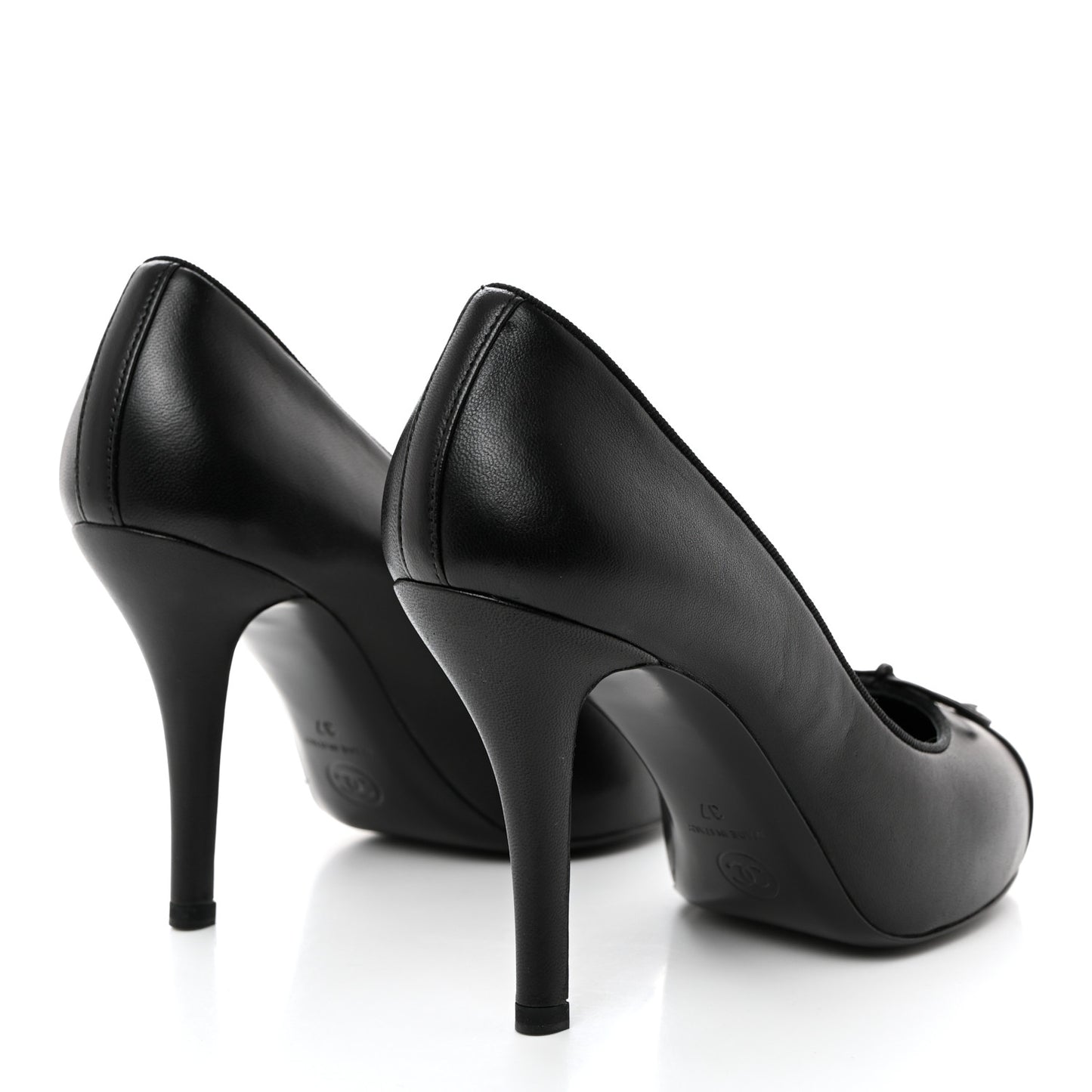 Lambskin Cap Toe CC Pumps 37 Black