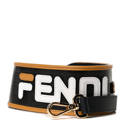 Fendi X FILA Glazed Fabric FF 1974 Mania Strap You Black White 1 of 7
