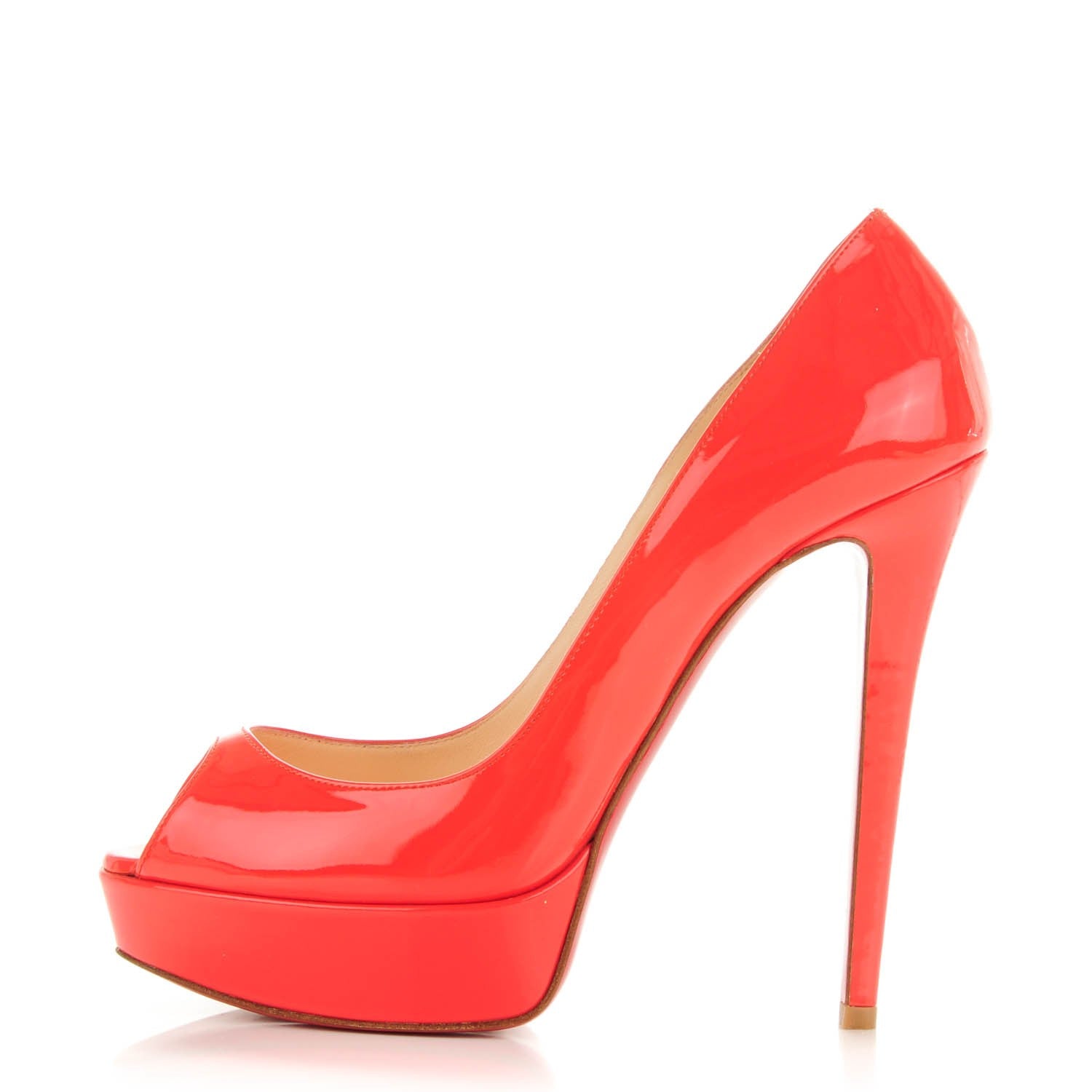Christian Louboutin Patent Banana 140 Pumps 38 Corail 1 of 7