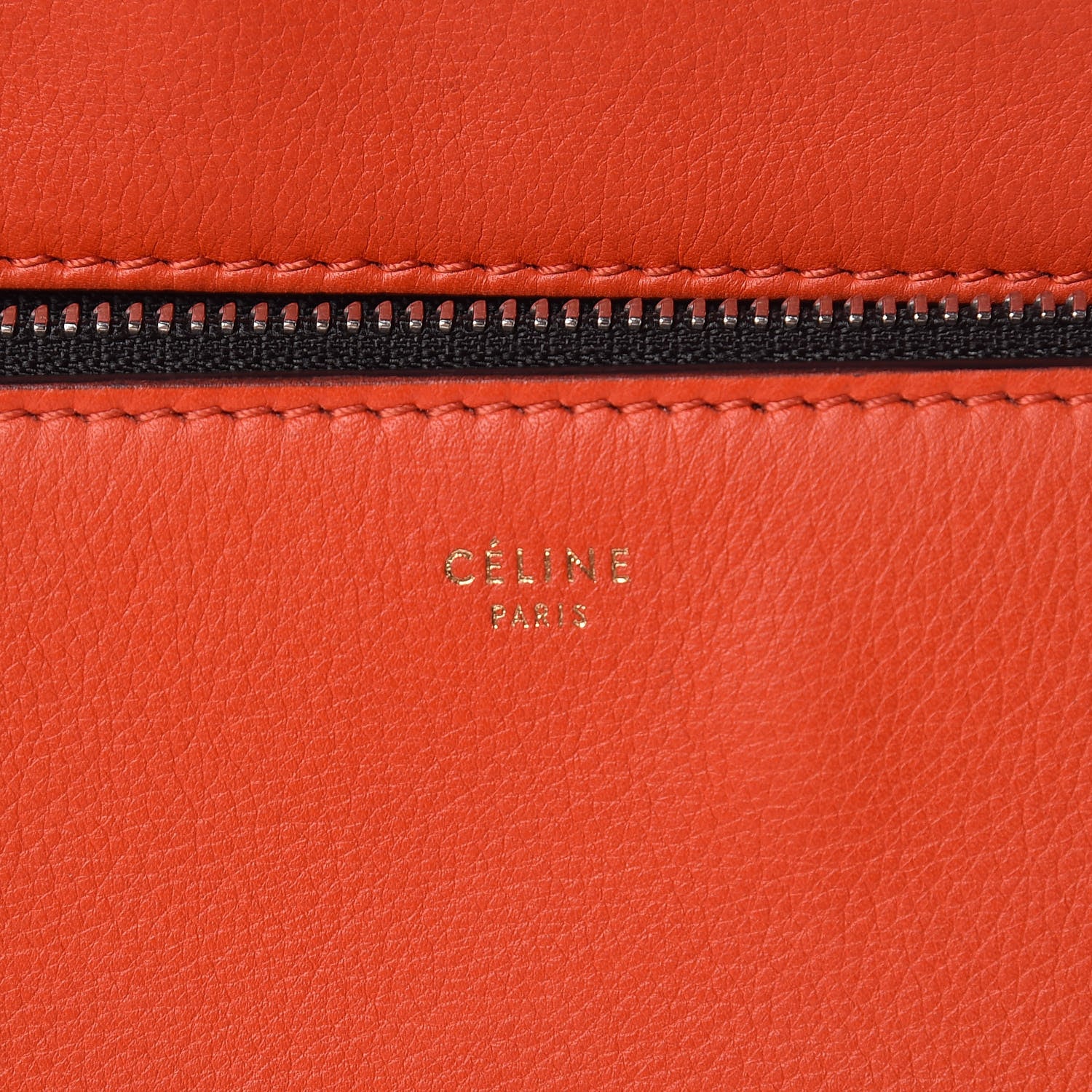 Celine Grained Calfskin Medium Edge Shoulder Bag Vermillion 7 of 14