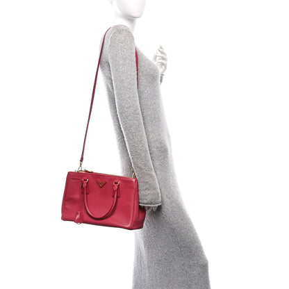 Prada Saffiano Small Galleria Double Zip Tote Peonia 2 of 9