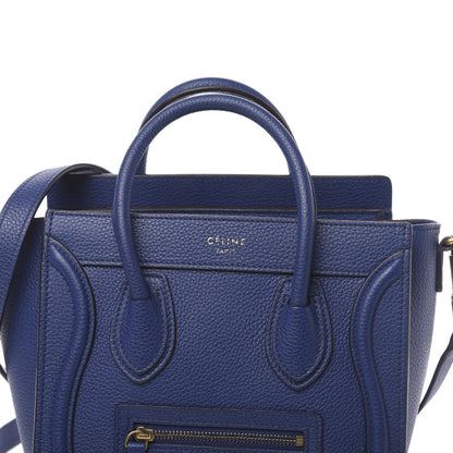 Celine Drummed Calfskin Nano Luggage Indigo 12 of 12