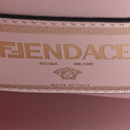 Fendi X VERSACE Vitello Seta Nappa Fendace FF Baroque Mini Peekaboo Iconic Satchel Pink Gold 6 of 10