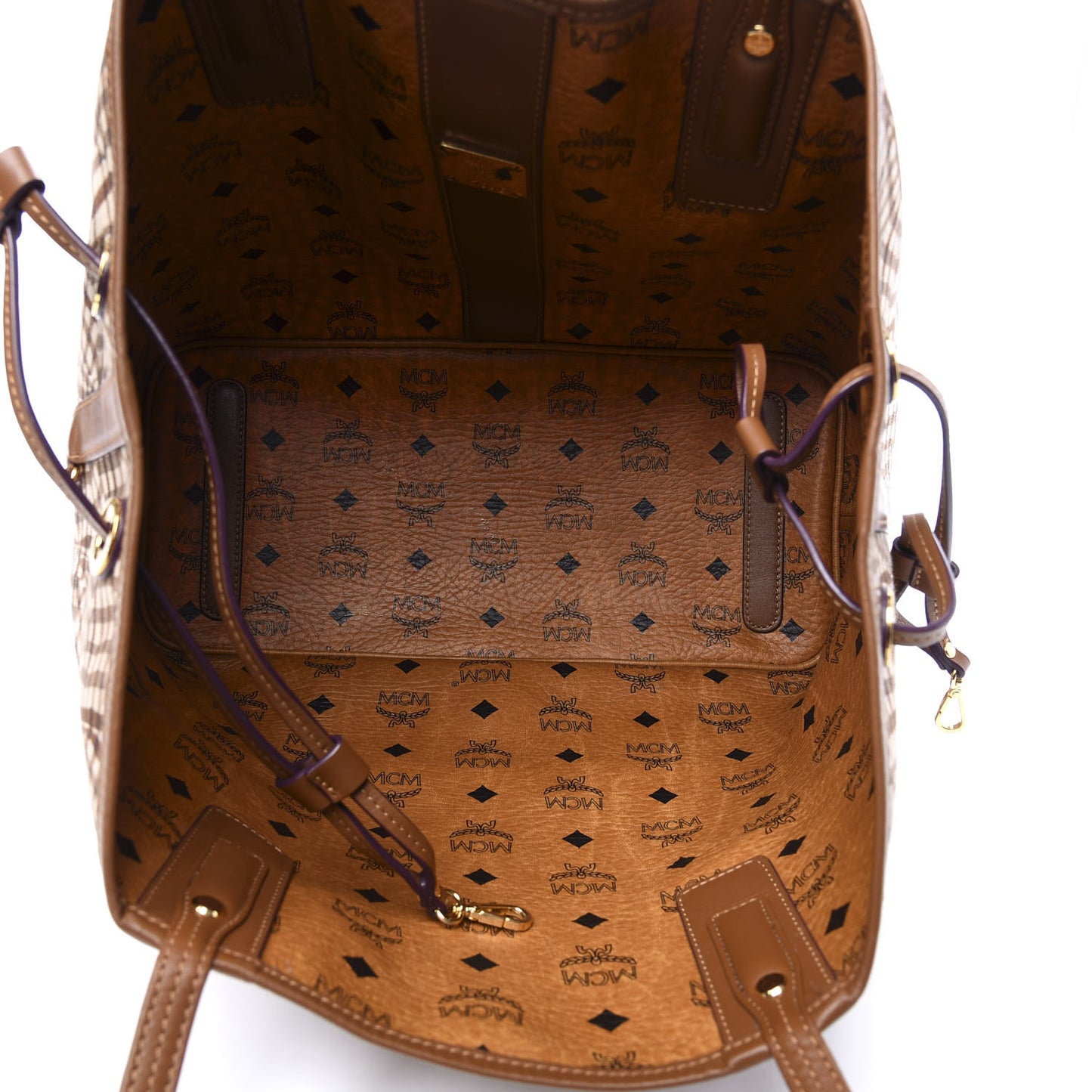 Visetos Medium Liz Reversible Shopper Tote Cognac