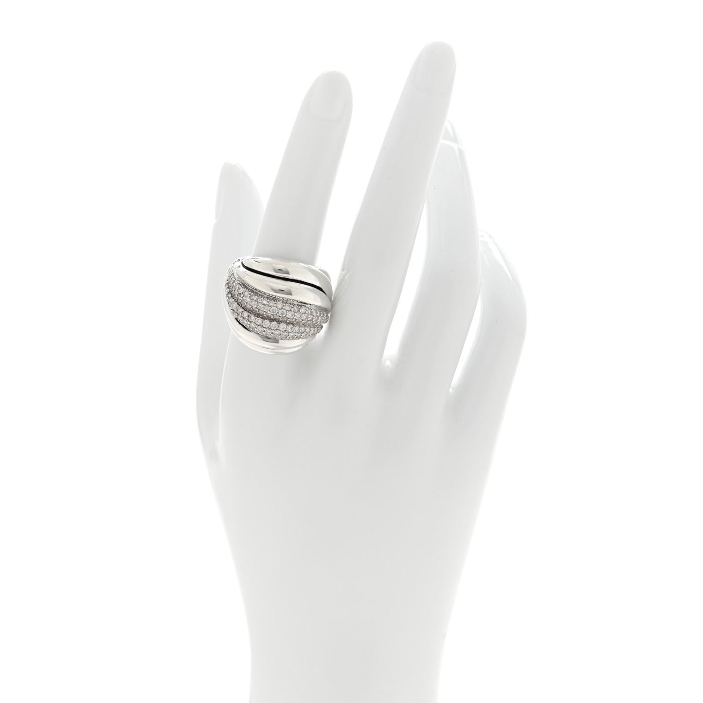 Sterling Silver Diamond Sculpted Cable Ring 58 8.25