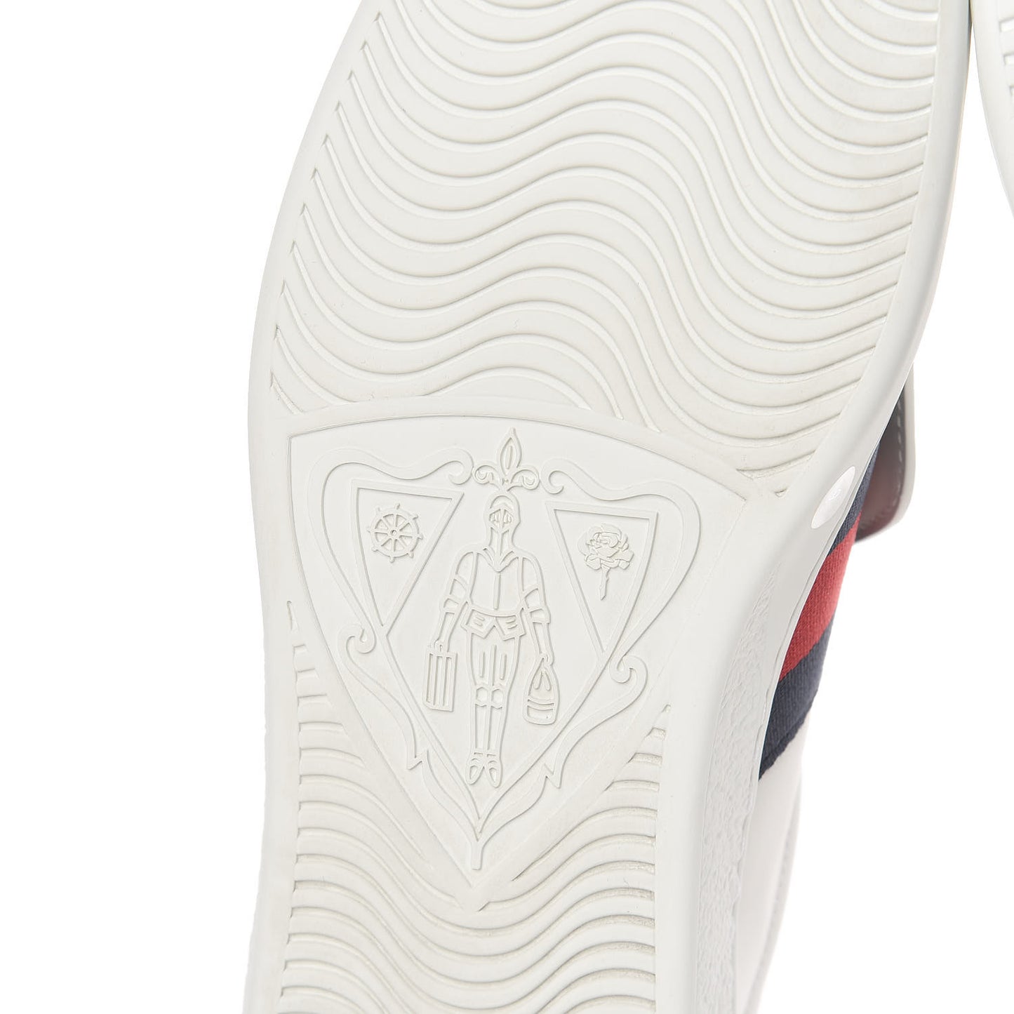 Calfskin Web Wolf Embroidered Mens Ace Sneakers 9 White