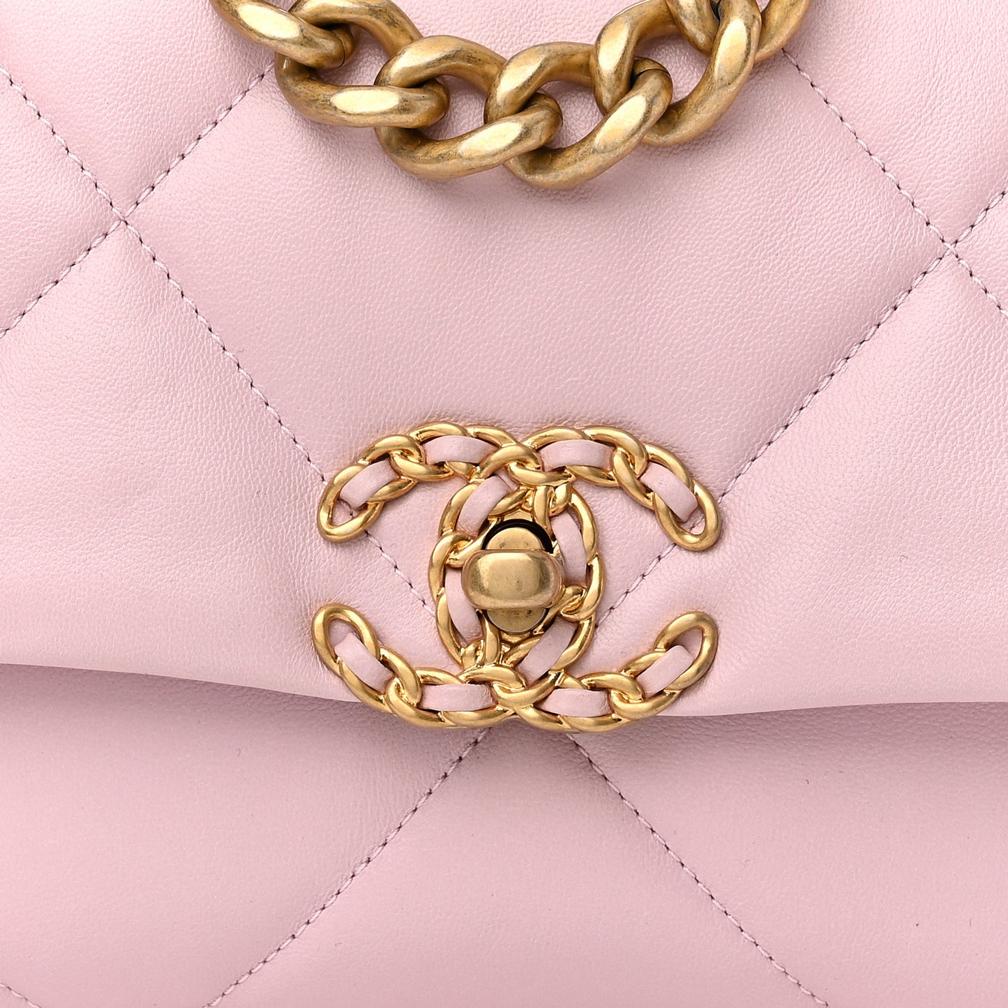 Lambskin Quilted Medium Chanel 19 Flap Light Pink