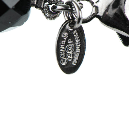 Chanel Ruthenium Pearl Beaded CC Lariat Necklace Black 4 of 5
