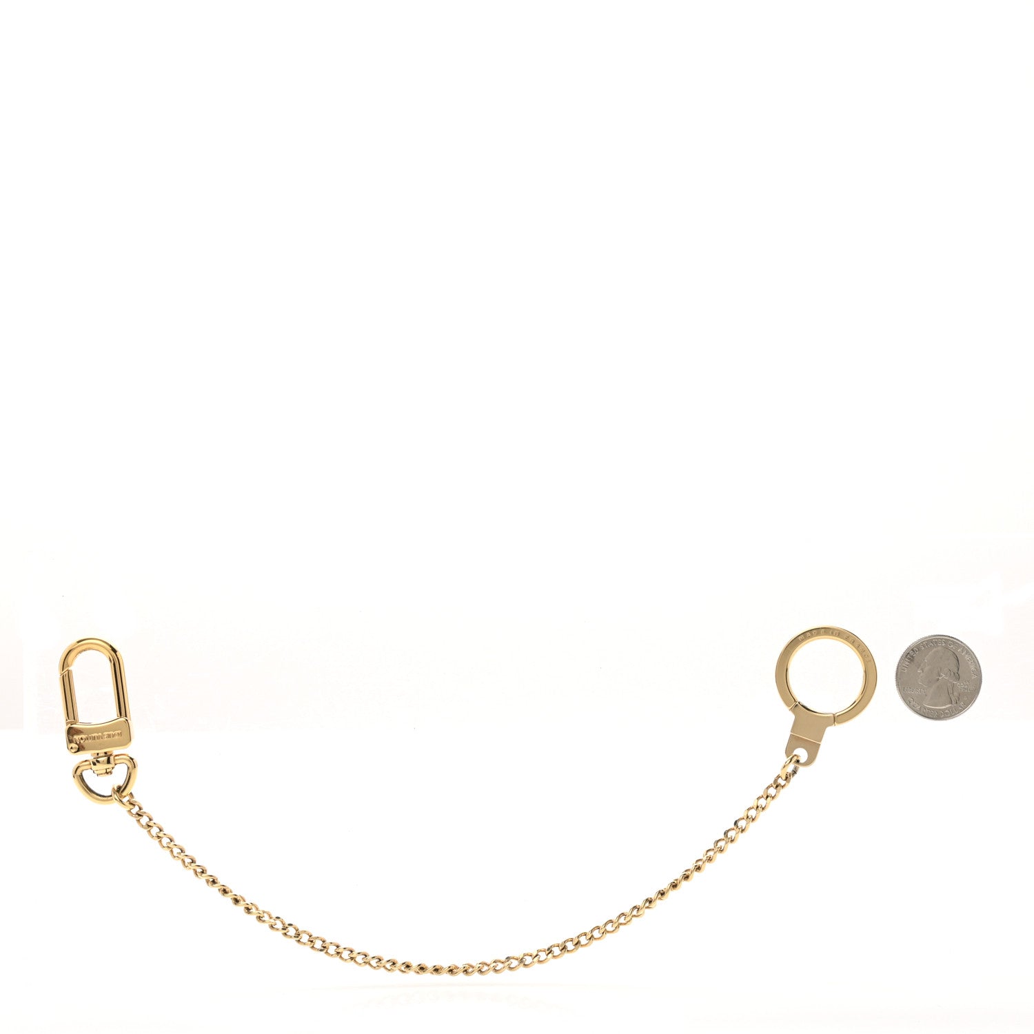 Louis Vuitton Metal Pochette Extender Key Ring Chain Gold 2 of 3