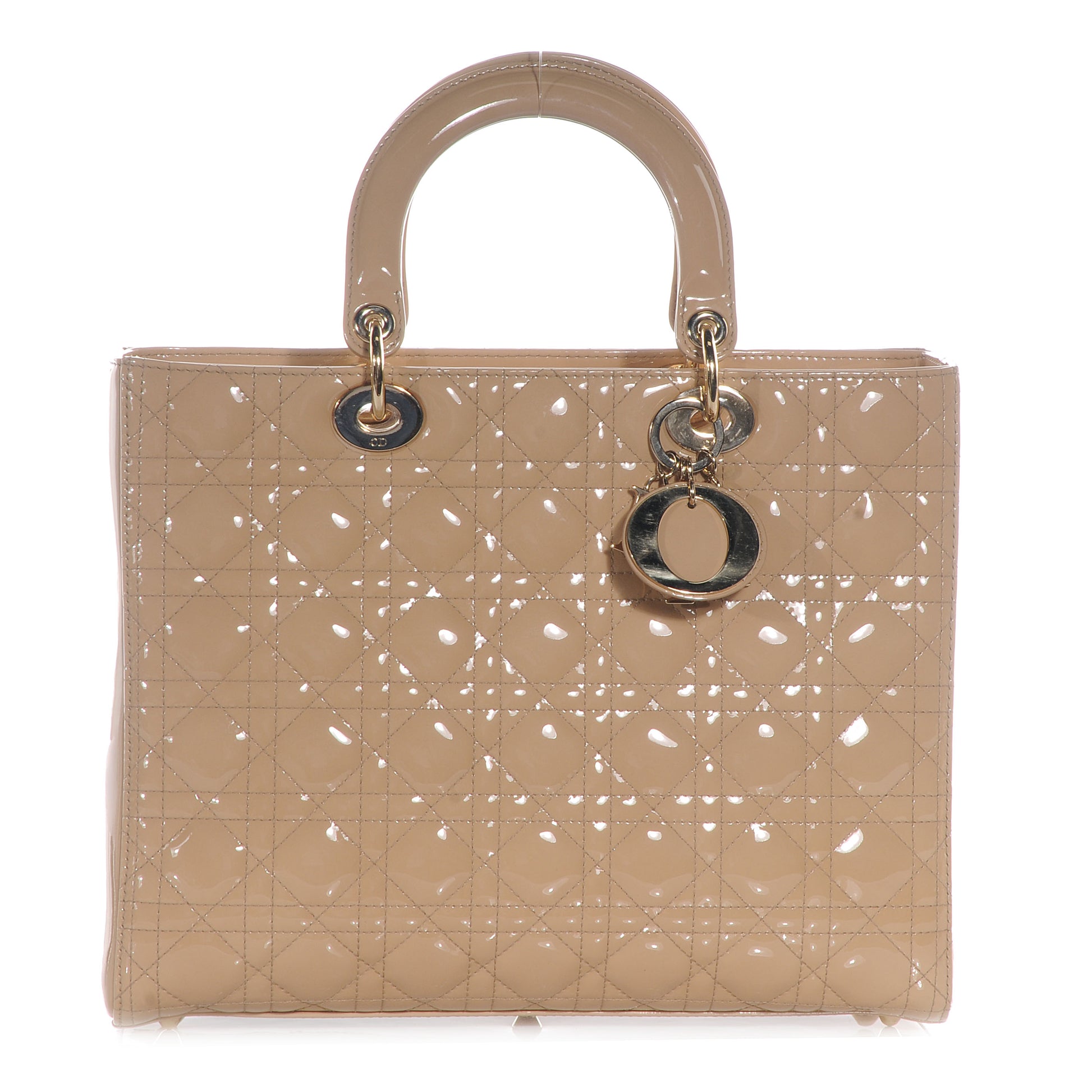 Christian Dior Patent Cannage Large Lady Dior Beige 1 of 7