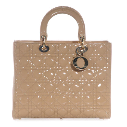 Christian Dior Patent Cannage Large Lady Dior Beige 1 of 7