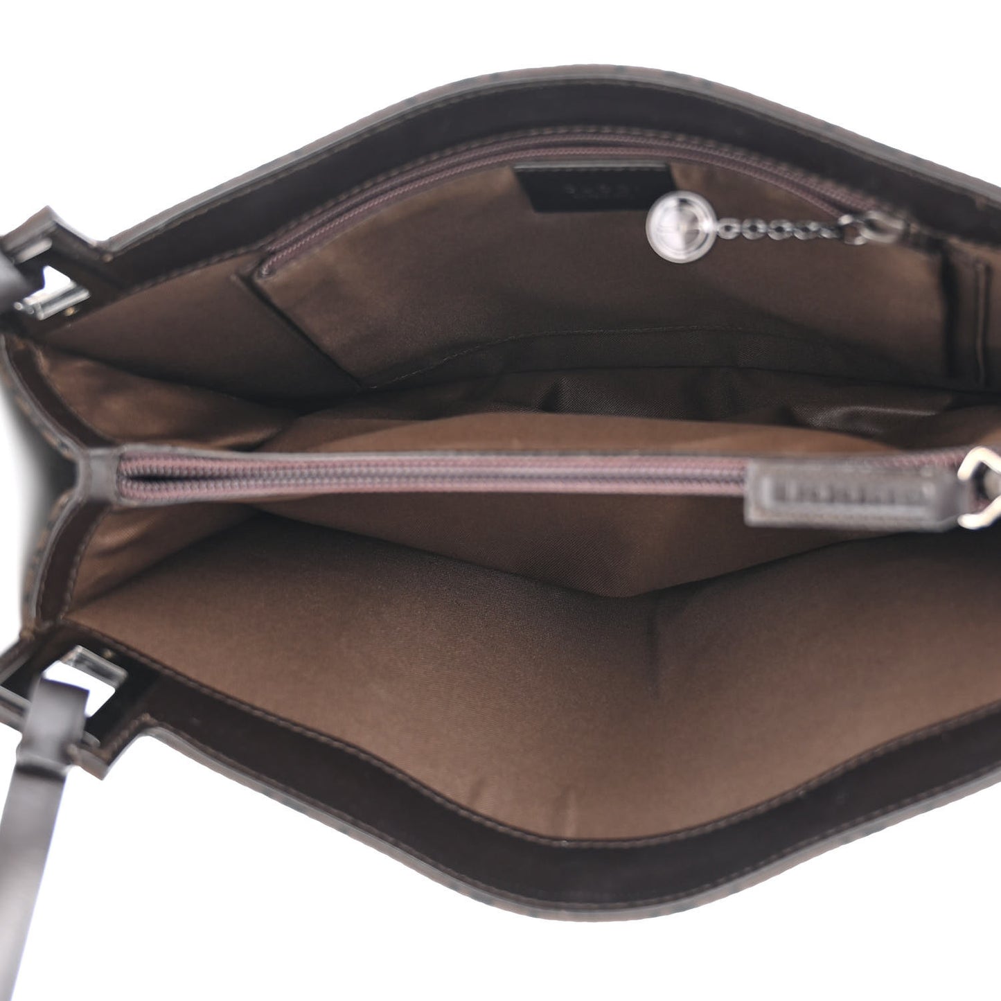 Nylon Monogram Flat Shoulder Bag Brown