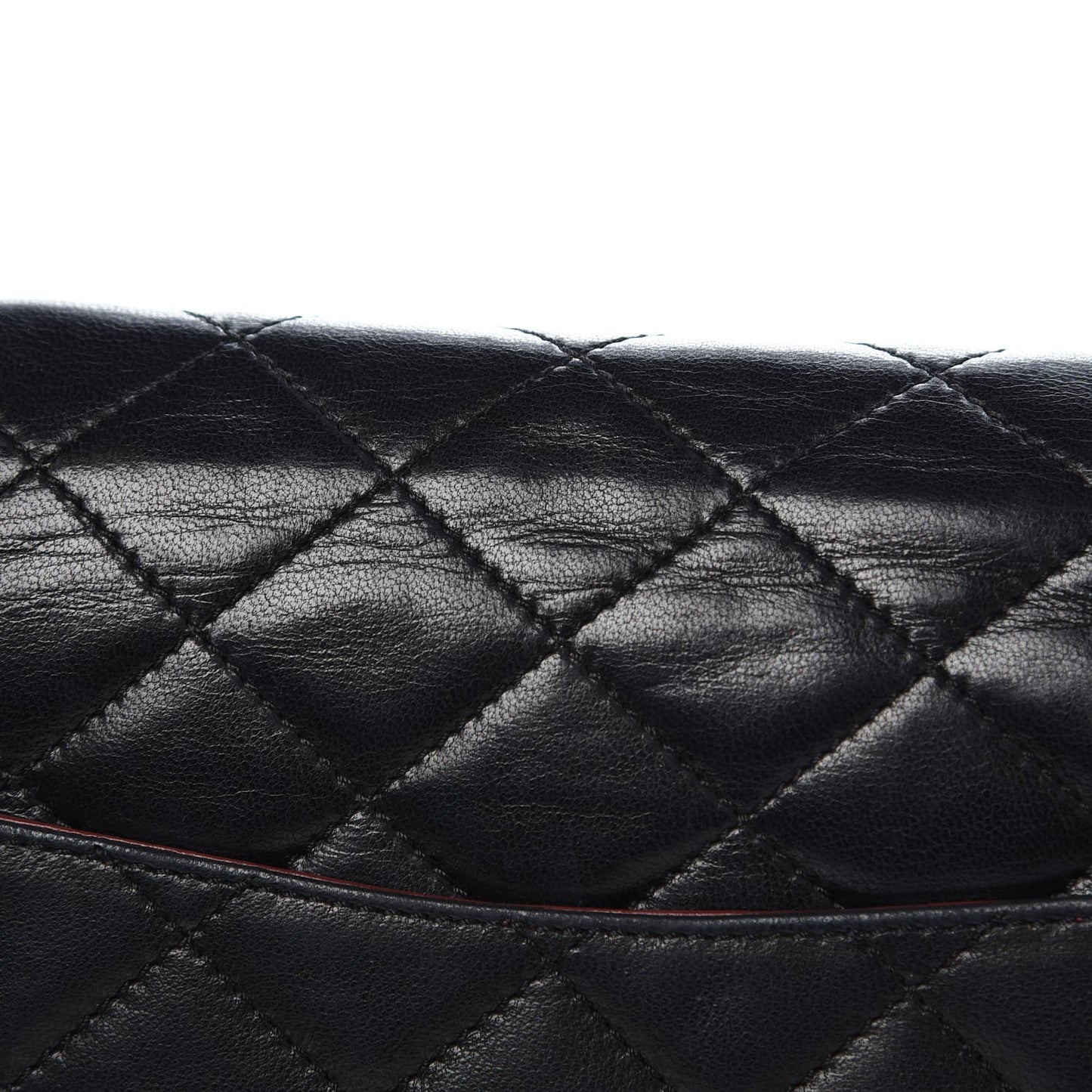 Lambskin Quilted Medium Double Flap Black
