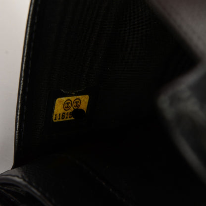 Chanel Grained Calfskin CC Button Yen Wallet Black 9 of 9