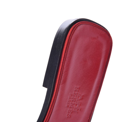 Hermes Satin Oran Sandals 38.5 Red 13 of 18