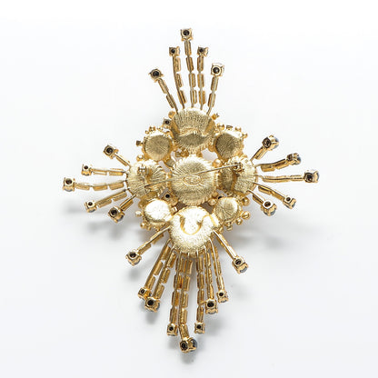Chanel Crystal Poured Glass CC Brooch Black Gold 3 of 5