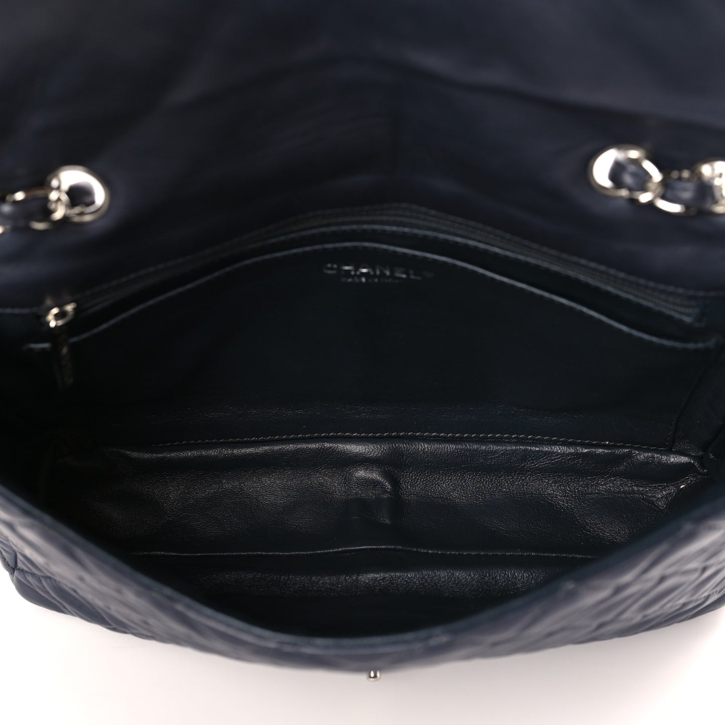 Lambskin Quilted Jumbo Single Flap Dark Grey