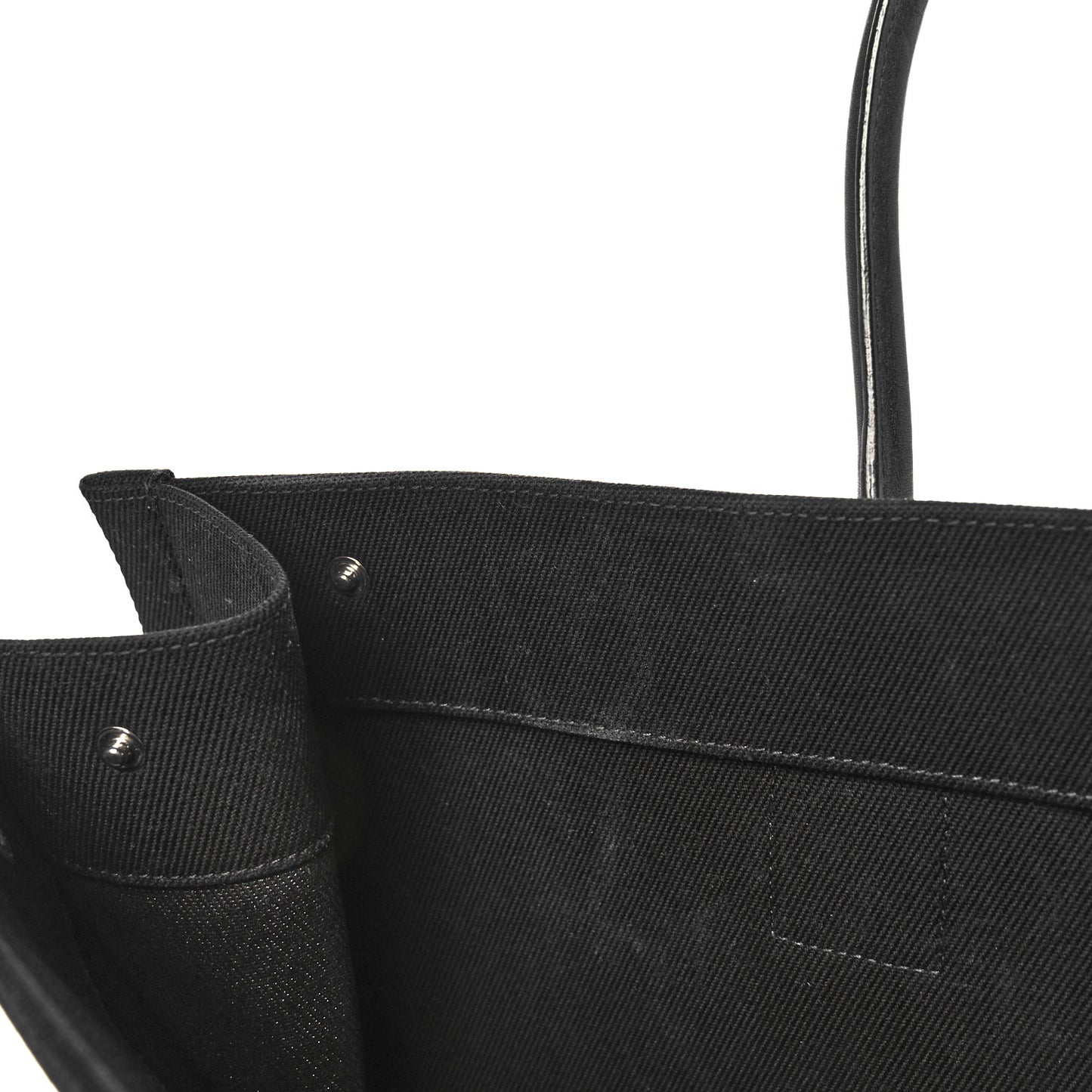 Linen Calfskin Rive Gauche Tote Black