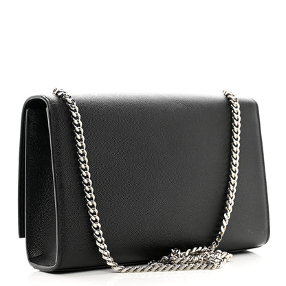 Saint Laurent Grain De Poudre Medium Classic Monogram Kate Satchel Black 3 of 12
