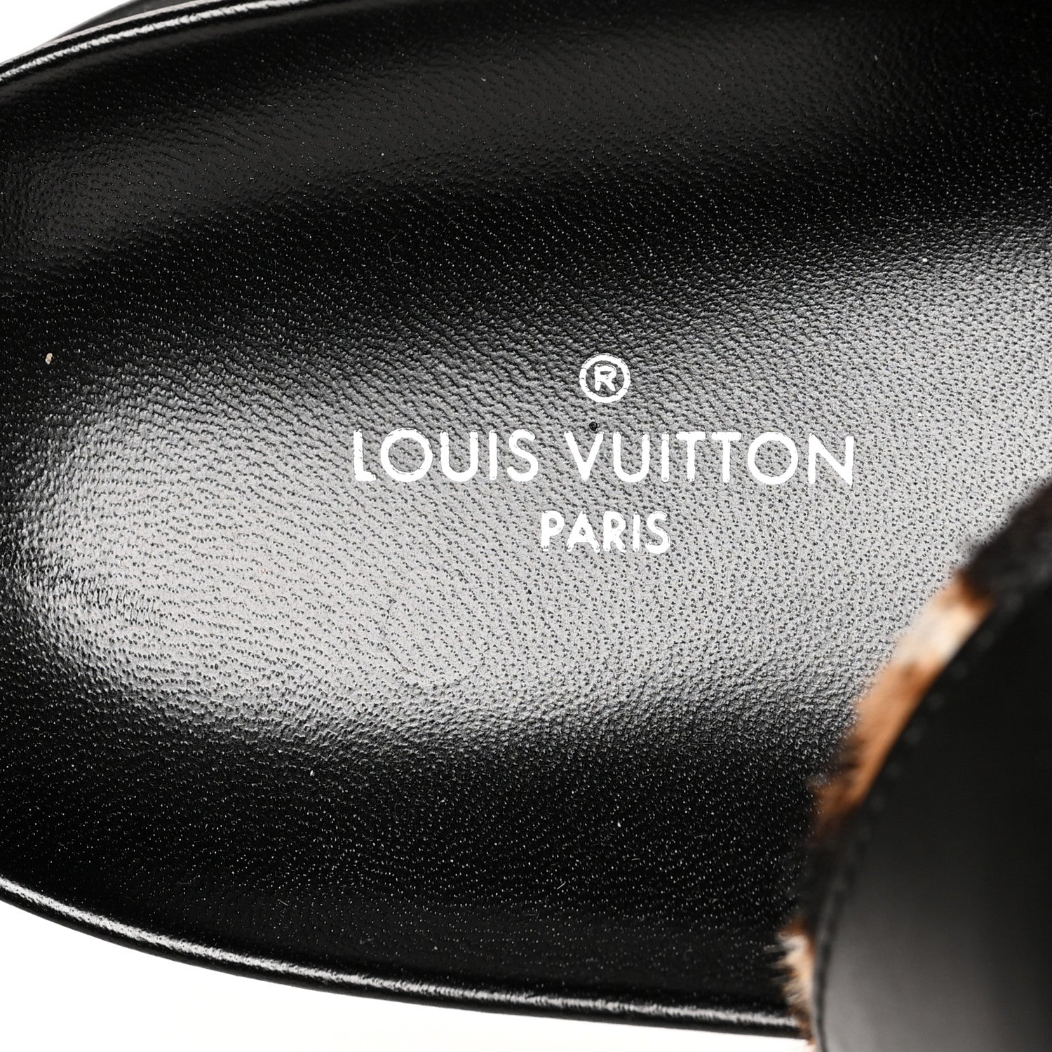 Louis Vuitton Calfskin Pony Hair Platform Sandals 41 Black 6 of 7