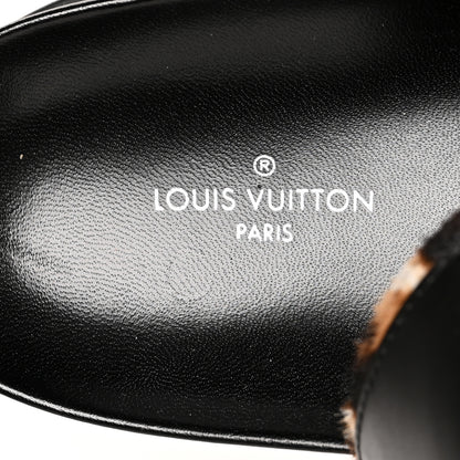 Louis Vuitton Calfskin Pony Hair Platform Sandals 41 Black 6 of 7