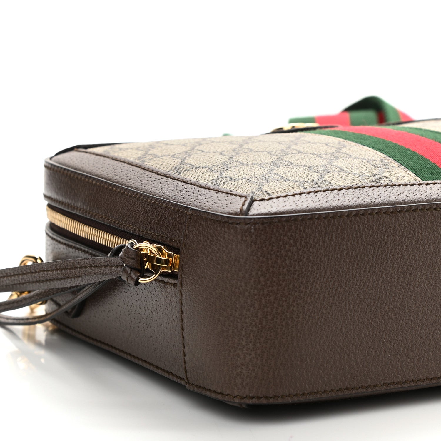 Gucci GG Supreme Monogram Web Small Ophidia Top Handle Shoulder Bag Brown 9 of 10