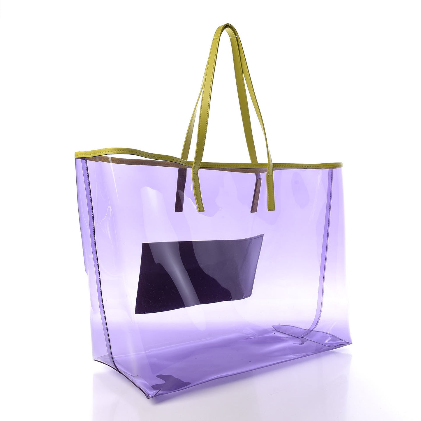 Vinyl Calfskin 90s Logo Tote Purple Yellow