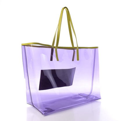 Versace Vinyl Calfskin 90s Logo Tote Purple Yellow 4 of 9
