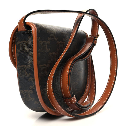 Celine Canvas Calfskin Triomphe Mini Besace Tan 3 of 10