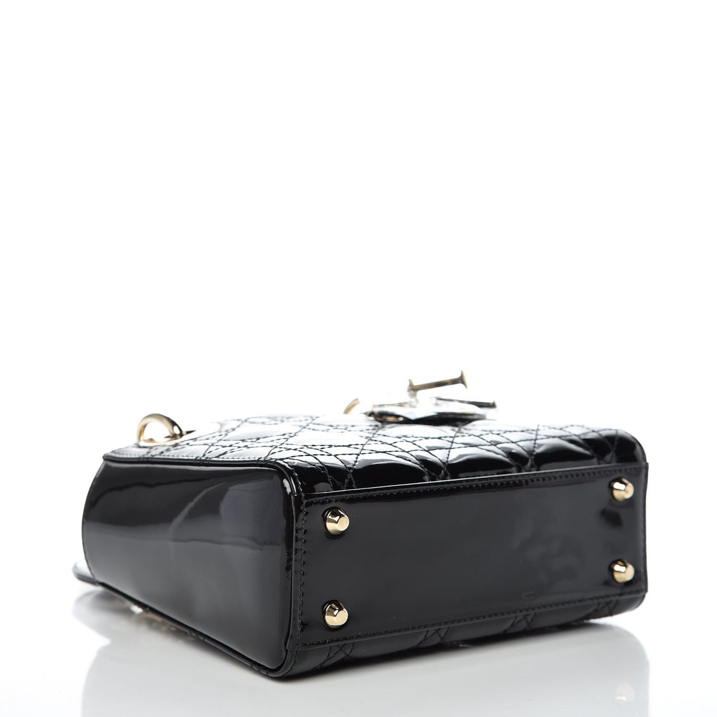 Patent Cannage Mini Lady Dior Black