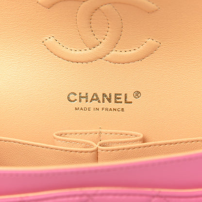 Chanel Lambskin Quilted Mini Rectangular Flap Pink Yellow 8 of 11