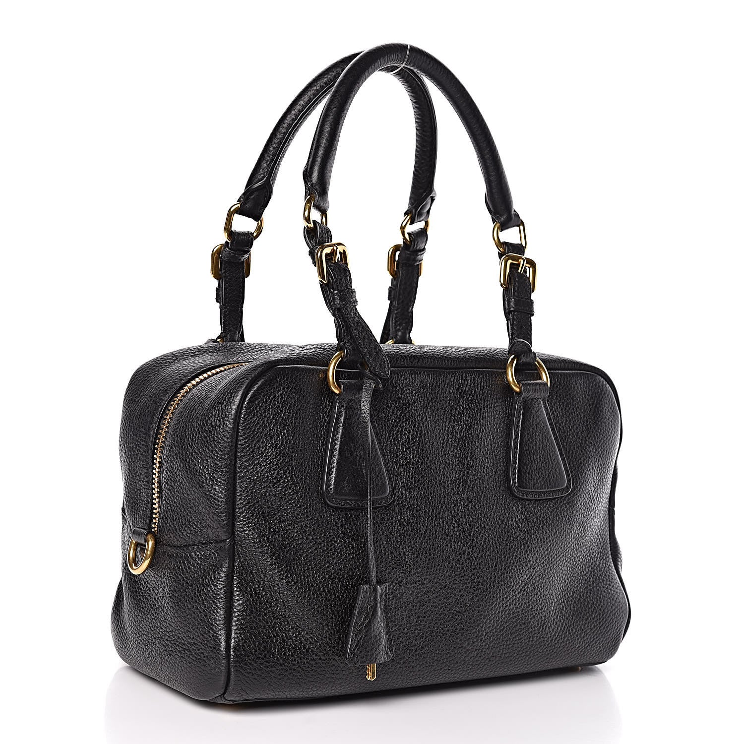 Prada Vitello Daino Bowler Black 3 of 9