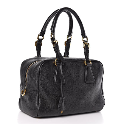 Prada Vitello Daino Bowler Black 3 of 9