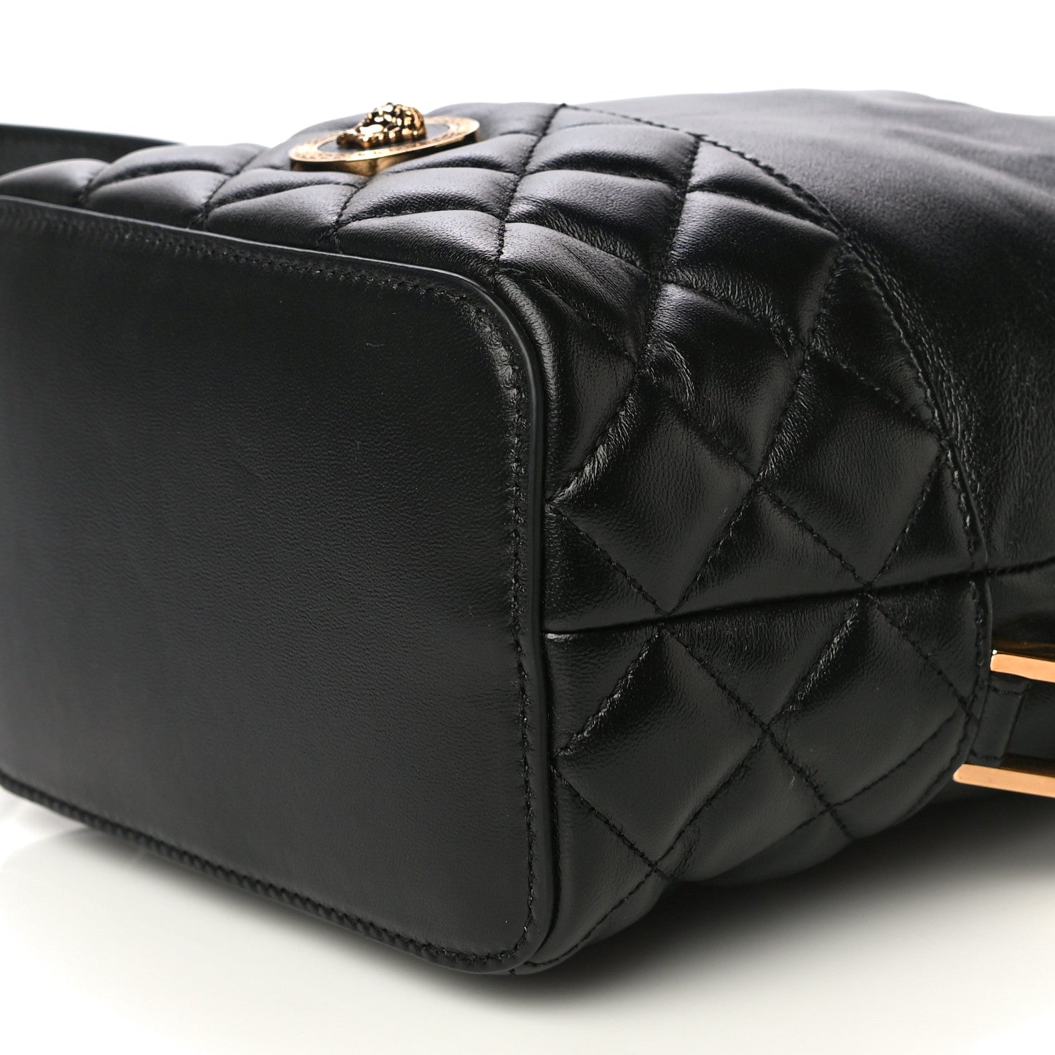 Versace Nappa Quilted Medusa Bucket Bag Black 10 of 12