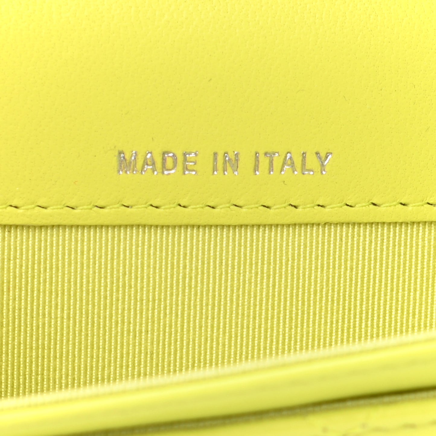 Lambskin Quilted Flap Card Holder Wallet Yellow