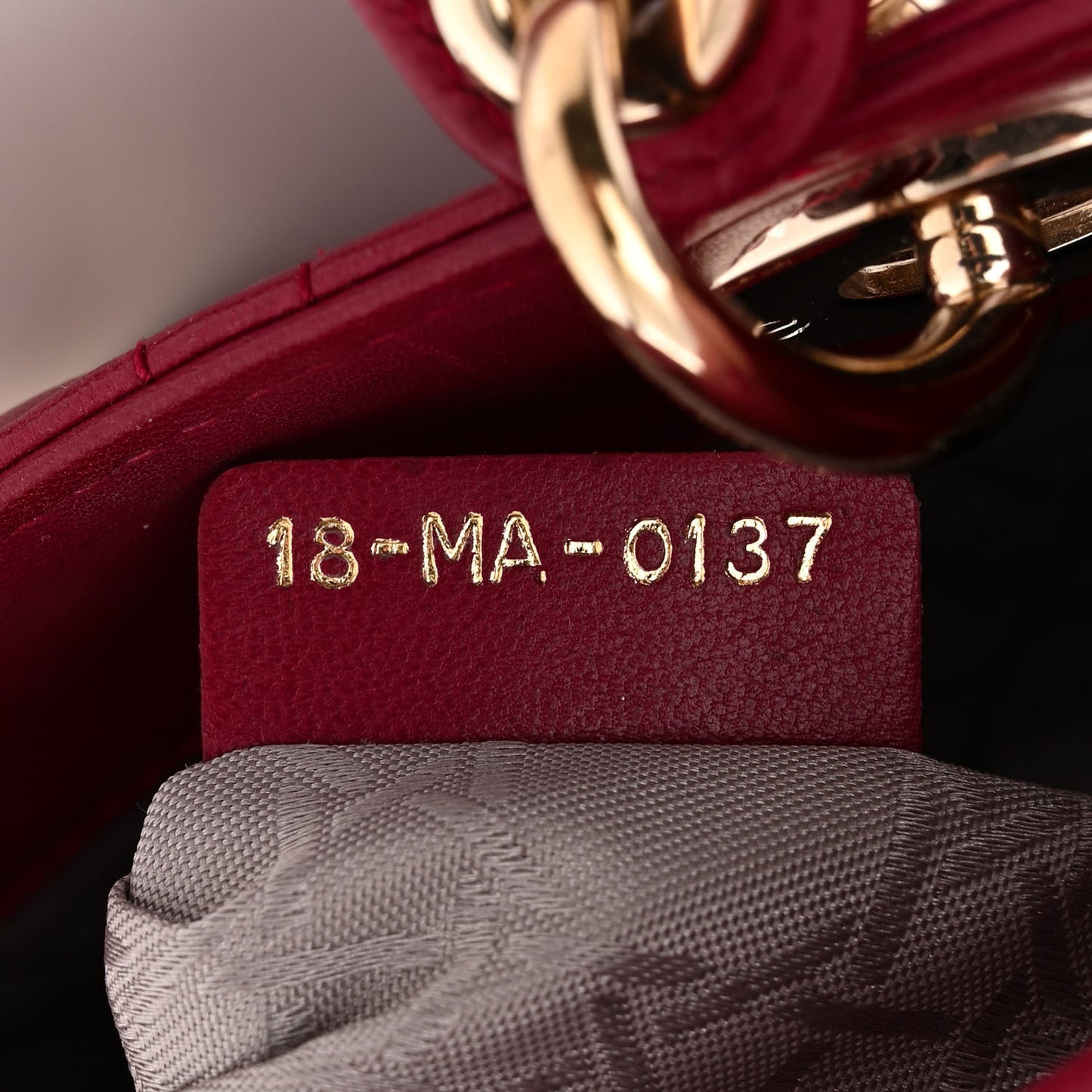 Lambskin Cannage Mini Lady Dior Red