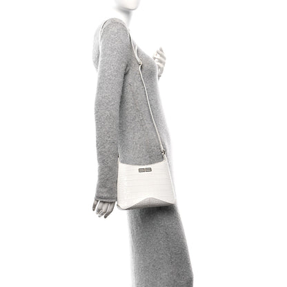 Balenciaga Shiny Super Supple Calfskin Crocodile Embossed Small XX Bag Optic White 2 of 10