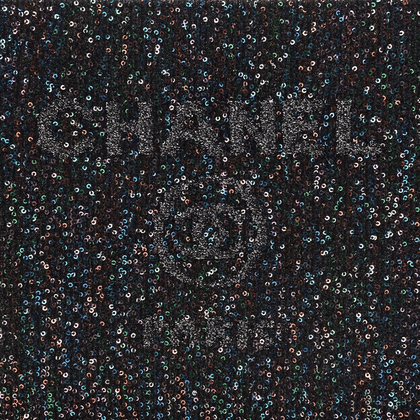 Canvas Sequin Medium Deauville Cosmetic Pouch Black