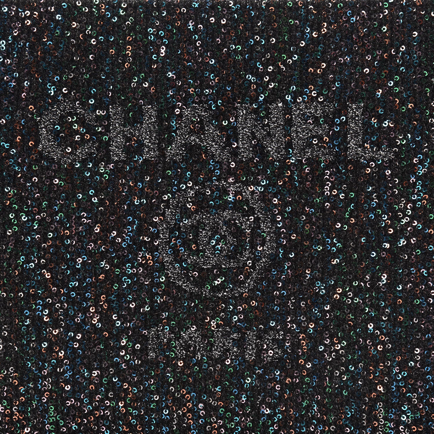 Chanel Canvas Sequin Medium Deauville Cosmetic Pouch Black 6 of 8