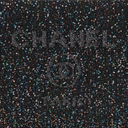 Chanel Canvas Sequin Medium Deauville Cosmetic Pouch Black 6 of 8