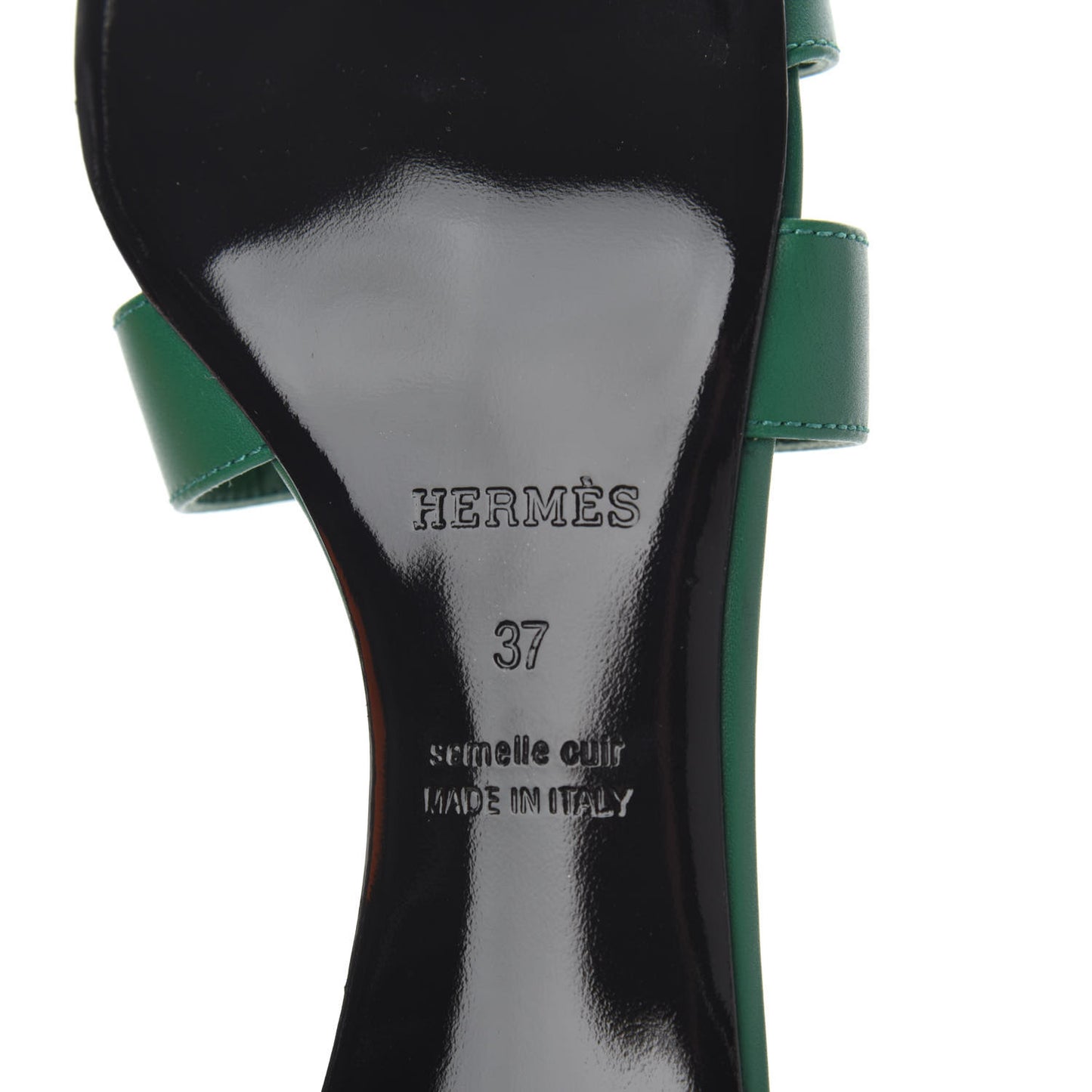 Calfskin Oasis Sandals 37 Vert Emeraude