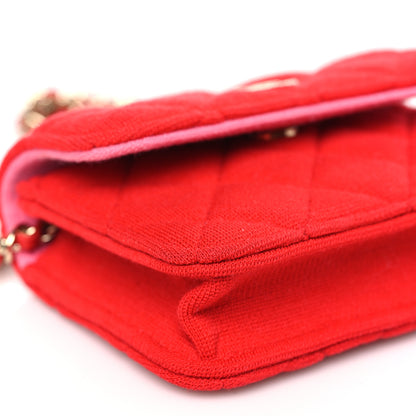 Chanel Jersey Quilted Micro Mini Flap Red 7 of 8