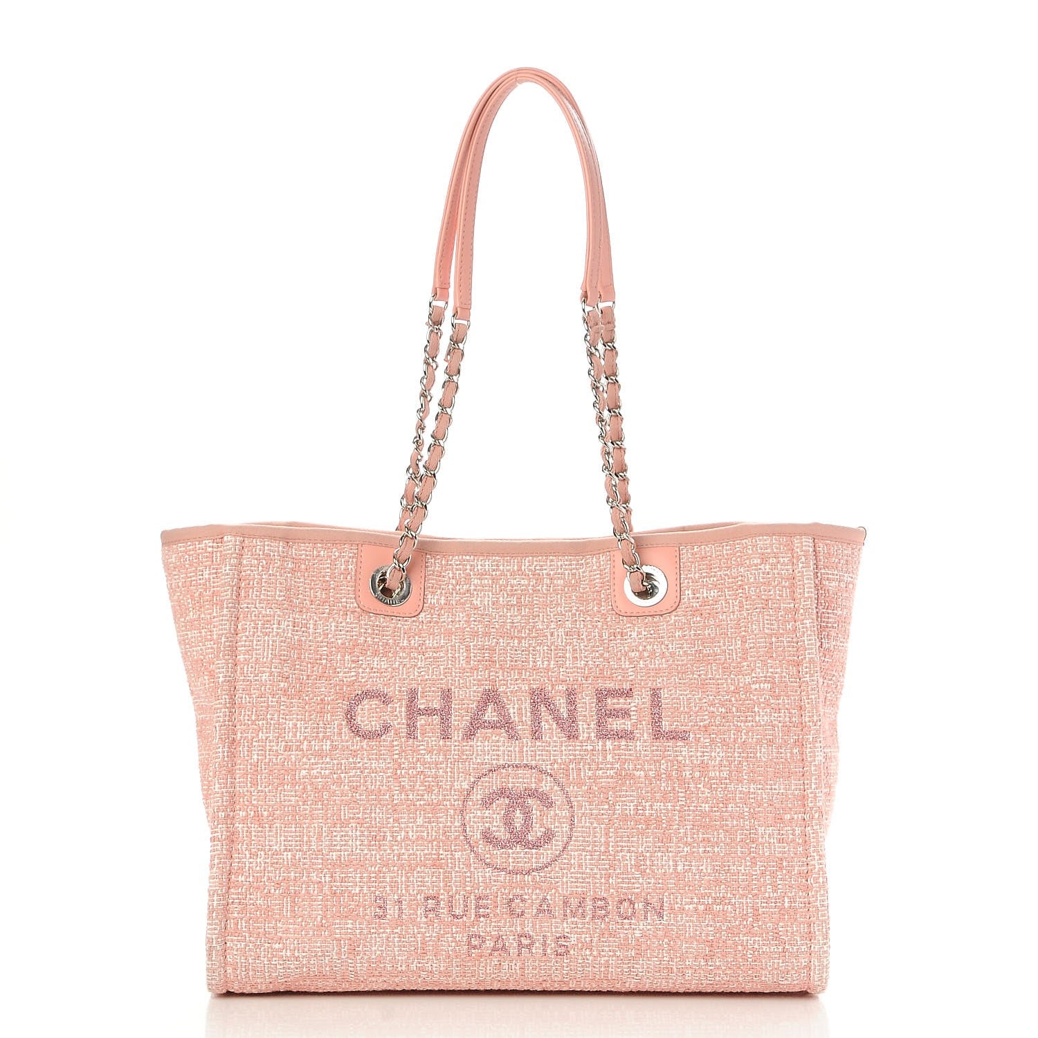 Chanel Canvas Deauville Small Tote Pink 1 of 7