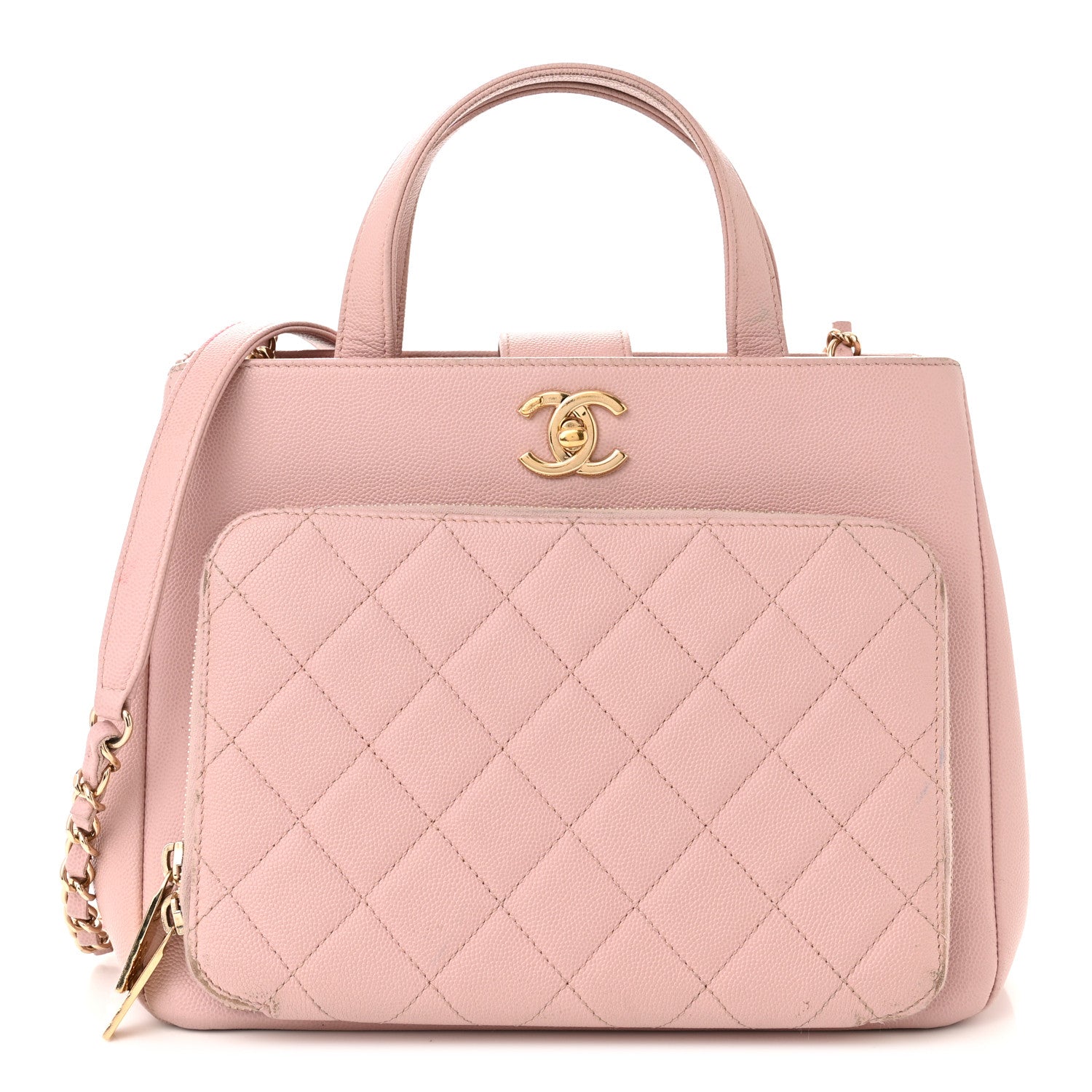 Chanel Caviar Quilted Small Business Affinity Shopping Bag Light Pink 1 of 25